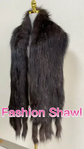 311 MWFur Luxury Fox Fur Shawl Real Fox Fur Wrap Winter Autumn Hand Knit Natural Fox Fur Scarf with Fringes Real Fur Stole