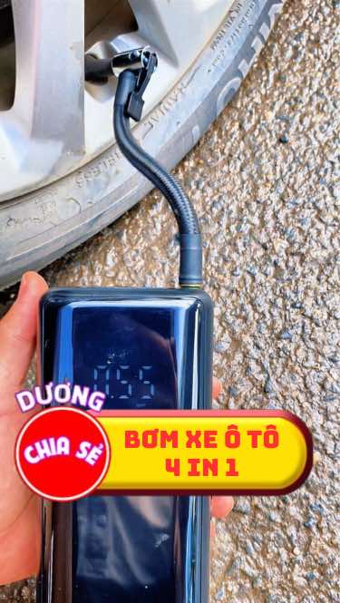 Bơm xe ô tô 4 in 1 cầm tay mini tiện lợi tiết kiệm #bomxeoto #bomxemay #bomxedap #bomxemaykhongday #bomoto #duongchiase666 