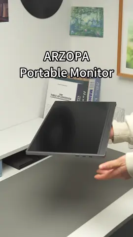 This is Arzopa, with a portable monitor, I can work with duel scenes, watching,working and game on a bigger display,it’s awesome!!#spotlightfinds #tiktokshopsummerturnup #portable #monitor #duelmonitor 