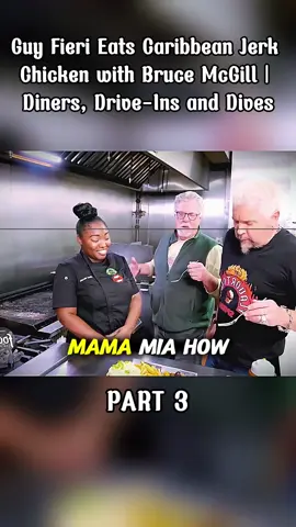 Guy Fieri Eats Caribbean Jerk Chicken with Bruc#fyp