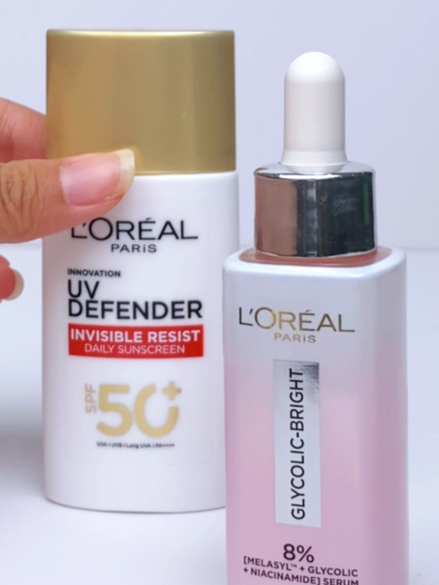 Who says skincare has to be complicated? I glow with just two ✨ #lorealparissg #lorealparis #melasylserum #uvfluid #SPF50