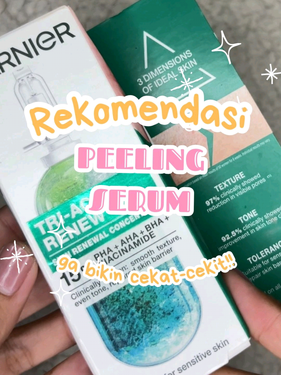 kamu pakai peeling serum tapi cekat-cekit di wajah??! ets, langsung ganti yuk pakai peeling serum @garnierindonesia aja ya! No drama cekat-cekit dan ga perlu di bilas juga😍 #PeelingGakCekatCekit #GarnierPeelingSerum #Skin #PeelingViral 