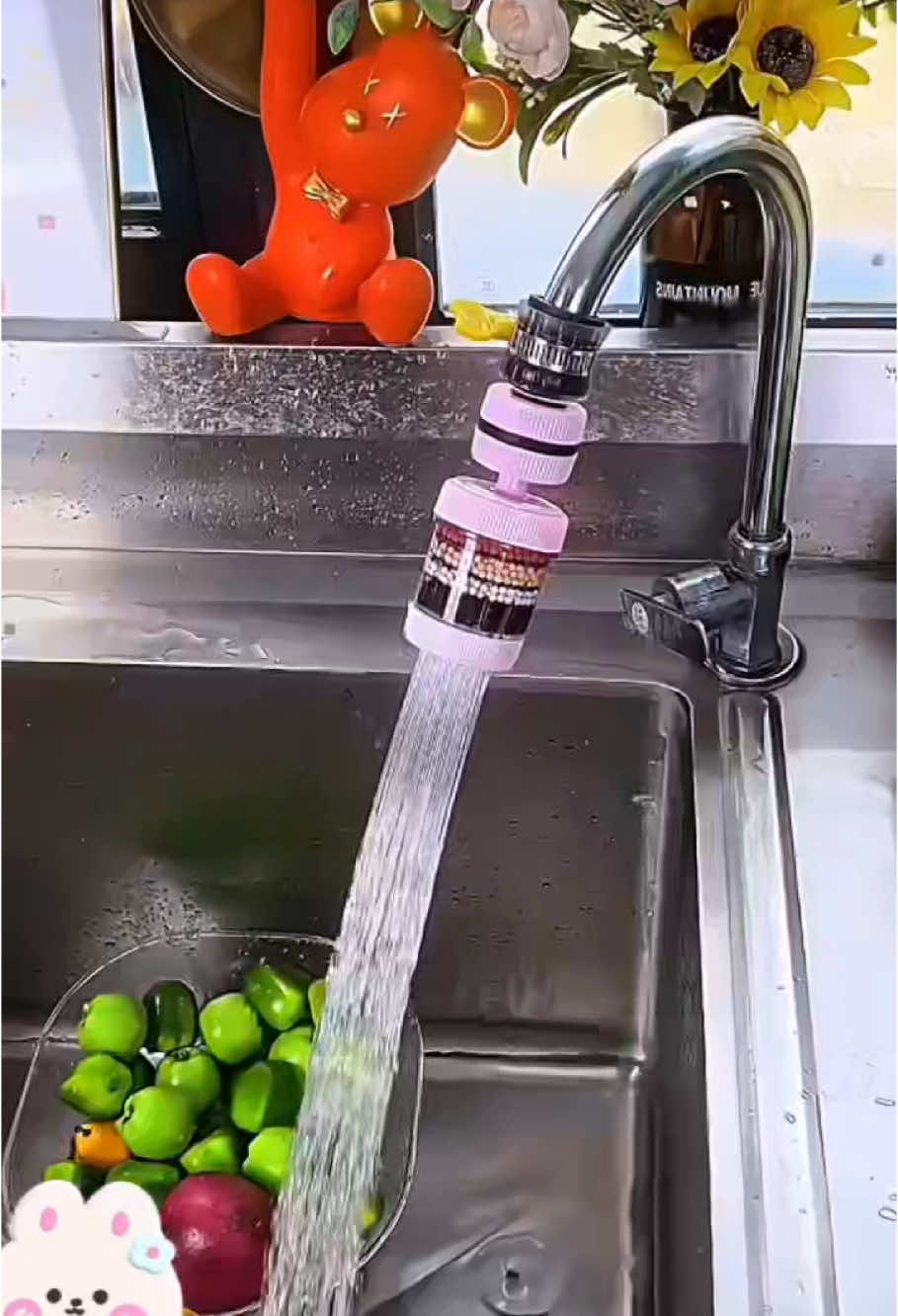 Universal anti-splash faucet filter in kitchen, water purifier, household dormitory, detachable and washable shower, tap water #dailyuse #foryou #goodthing #fyp #promomakangajian 