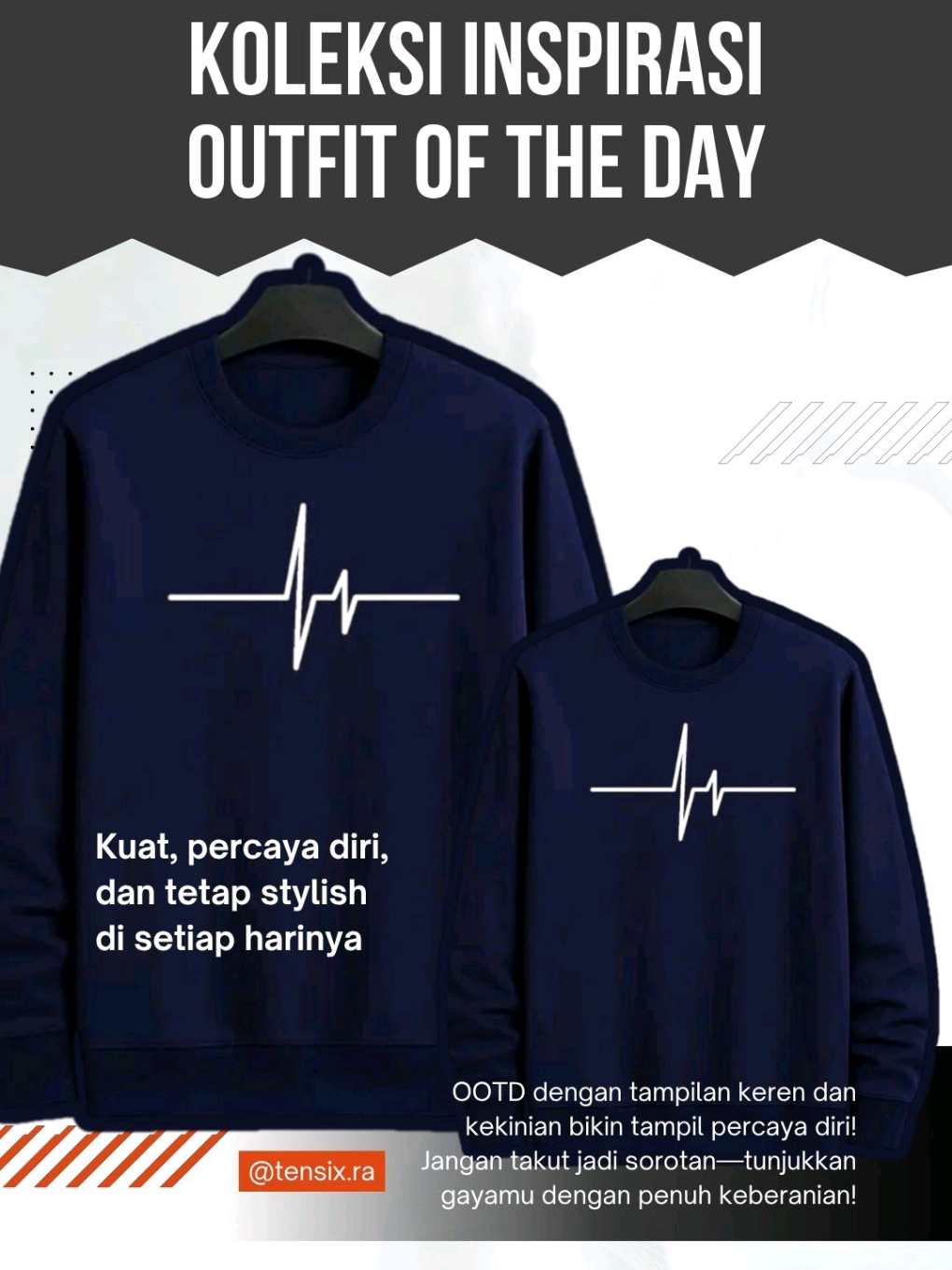 Warna biru navy dengan motif detak jantung (heartbeat line) berwarna putih. Motif sablon simple dan estetis, cocok untuk gaya casual. #RucasOriginal #SweaterDetak #SweaterHeartbeat #CrewneckPria #SweaterDistro #BajuPriaMurah #CasualStyle #BajuNavy #SweaterKekinian