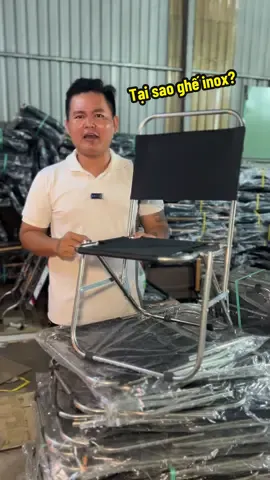 Ghế inox xếp gấp gọn, ghế inox vải dù, ghế xếp inox #gheinoxvaidu 