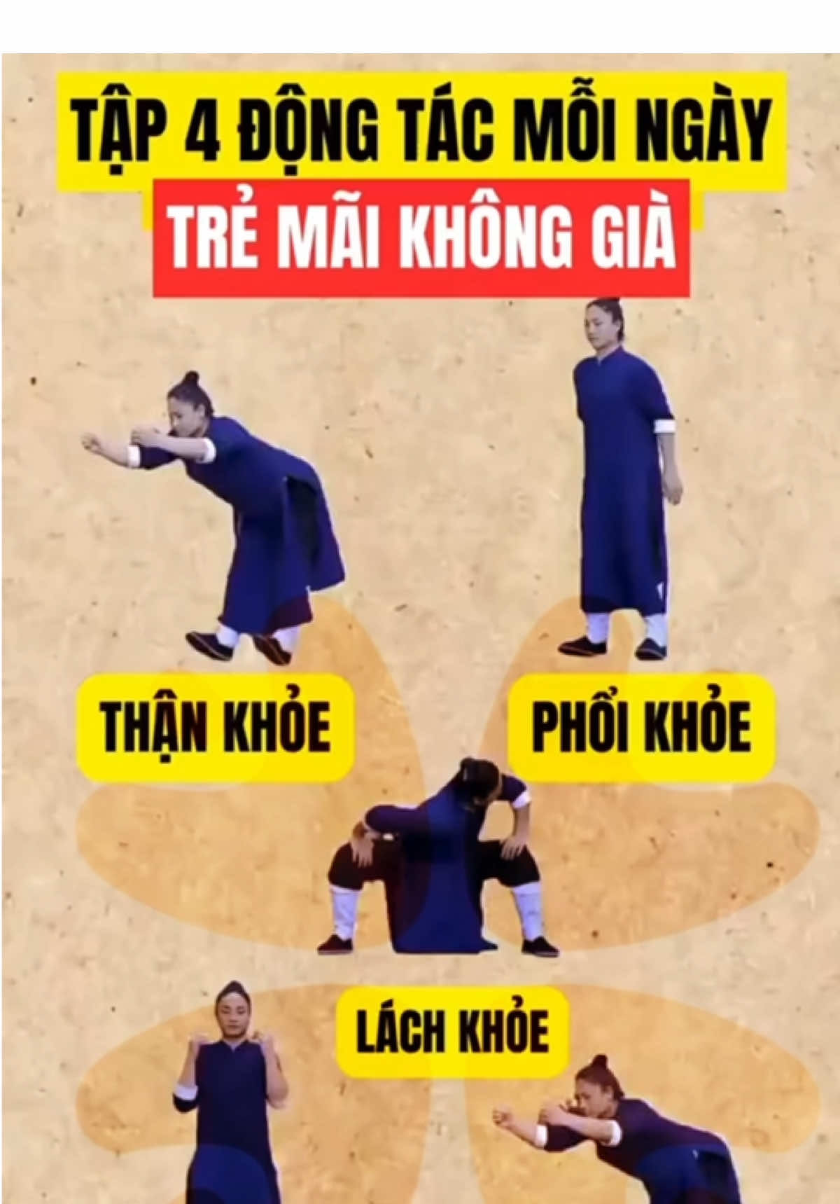 Tập ngay 4 động tác sau mỗi ngày để sức khoẻ dồi dào #suckhoe #baitaptainha #theduc 