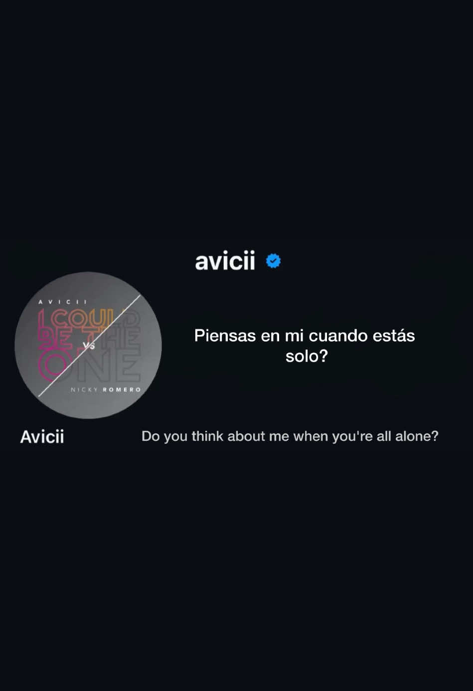 I Could Be The One -  Avicii, [ Avicii vs Nicky Romero ].                        #avicii #nickyromero #f #lyrics_songs #subespañol #paratii #fyp 