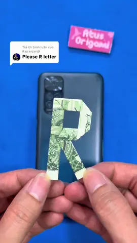 Trả lời @Rajranjan@ dollar bill origami letter R #atusorigami #howtofold #moneyorigami #origami #origamitutorial 