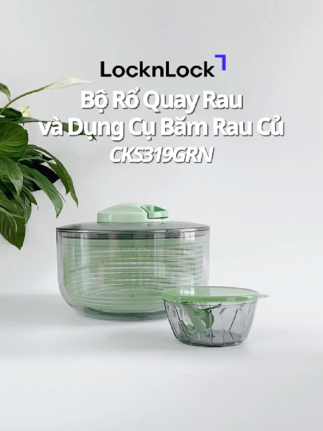 2 trong 1 tiện lợi với Bộ rổ quay rau và Dụng cụ băm rau củ LocknLock CKS319GRN #locknlock #locknlockvietnam #dungcubamraucu #dungcubamrauculocknlock #roquayrausong #roquayrausonglocknlock #dungcunhabep #dungcunhabeplocknlock
