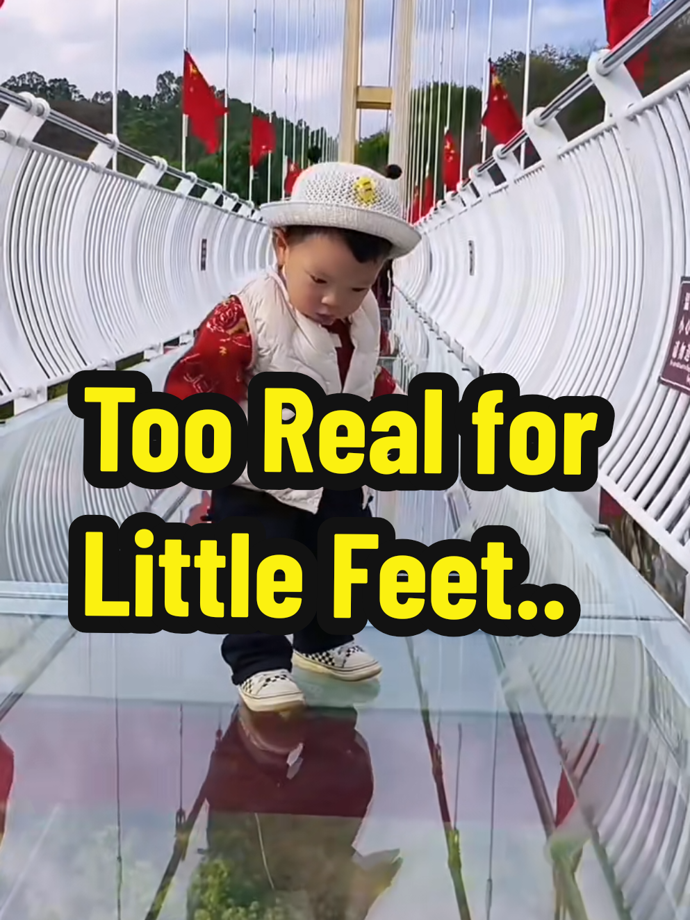 Watch the adorable yet hilarious reactions of young children as they walk on a crystal-clear glass bridge for the first time! Because the glass is so clean and transparent, the kids feel like they’re walking on air, or about to fall through! Some freeze in fear, others laugh nervously, and a few even try crawling just to feel safer. It’s a delightful mix of innocence, thrill, and pure emotion. You’ll smile, laugh, and maybe even hold your breath watching their priceless expressions! #FunnyKids #GlassBridge #ViralReactions #KidsOnGlass #AdorableMoments #ScaredButSafe