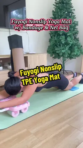 Nonslip Yoga Mat from Fuyogi w/ Bandage & Net Bag 🤗 #yogamat #yoga #nonslipyogamat #fuyogiyogamat #yogalover 