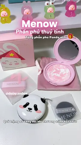 Menow đang có chương trình mua phấn phủ thuỷ tinh t.ặ.ng phấn panda mini nha mấy bà 🐼✨🤩 #phanphu #phanphukiemdau #menow #phanphumenow #makeup #mua1tang1 #goclamdep #xuhuong #viral 