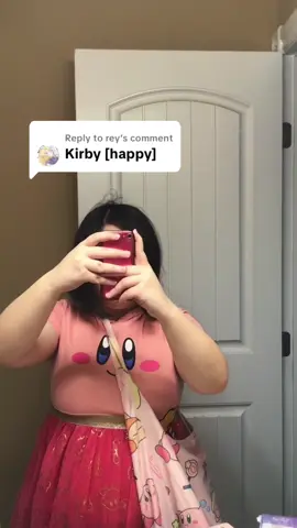 Replying to @rey Wearing the Kirby outfit today! #kirby #nintendo #OOTD #facelessgirl 