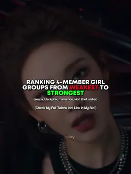 RANKING 4-MEMBER GIRL GROUPS FROM WEAKEST TO STRONGEST #blackpink #aespa #mamamoo #2ne1 #sistar #kissoflife #ranking #kpopranking #talent