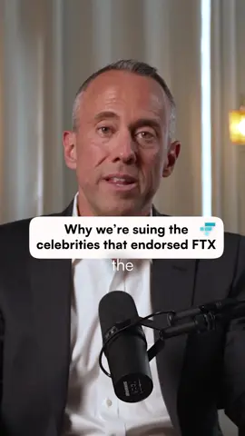 FTX collapsed. Now we’re suing the celebrities who promoted it—Tom Brady, Gisele Bündchen, Larry David. Why? Because under U.S. law, if you promote an unregistered security, you’re liable for the losses. And those losses are in the billions