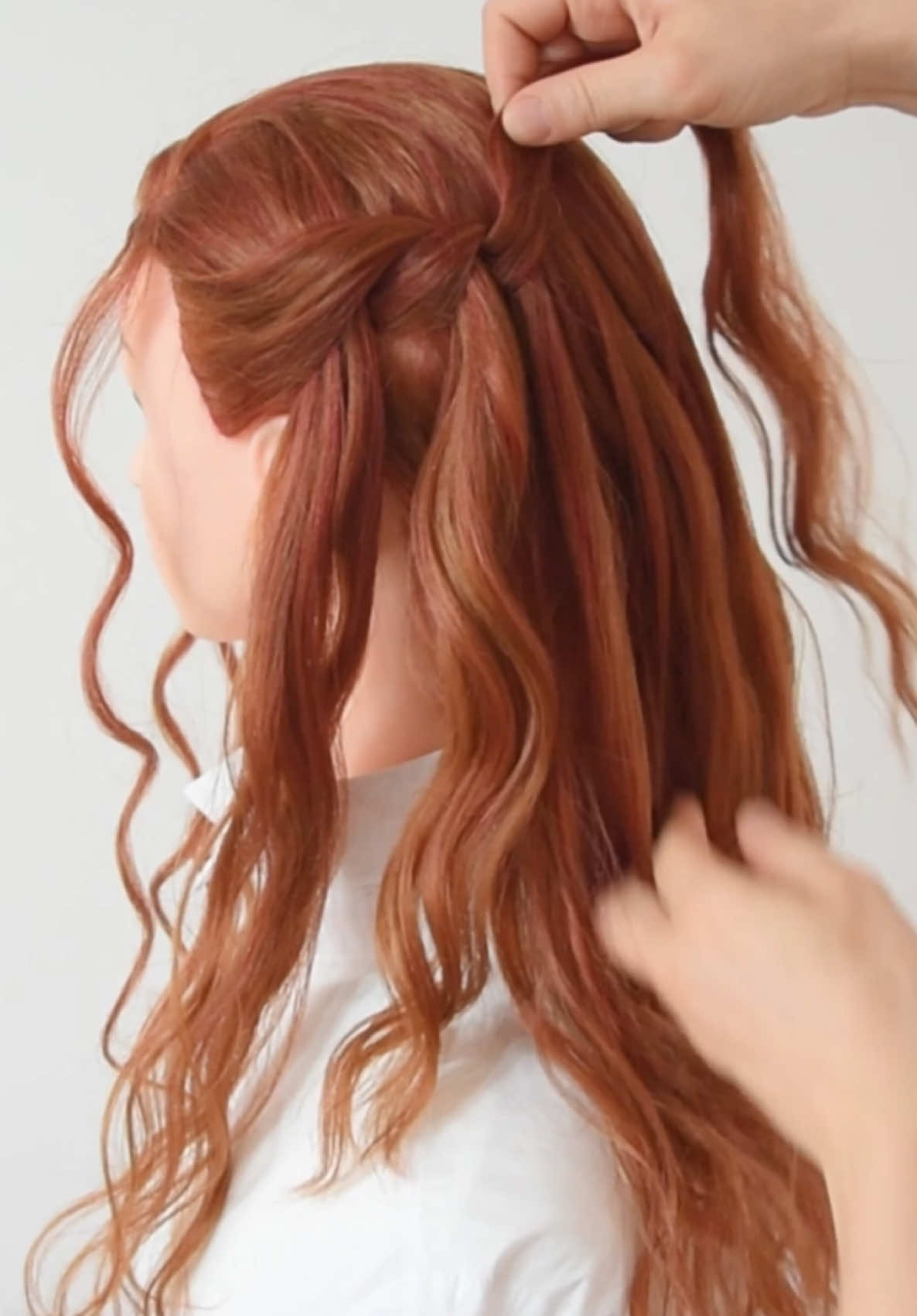 I 🧡 this Nice Summer waterfall braid  #braidsformyhair #braids #hair #hairstyles #longhair #hairtok #hairvideos #summerhair #summertime #peinados #trenzas #trecce #acconciature #weddinghair #updo 