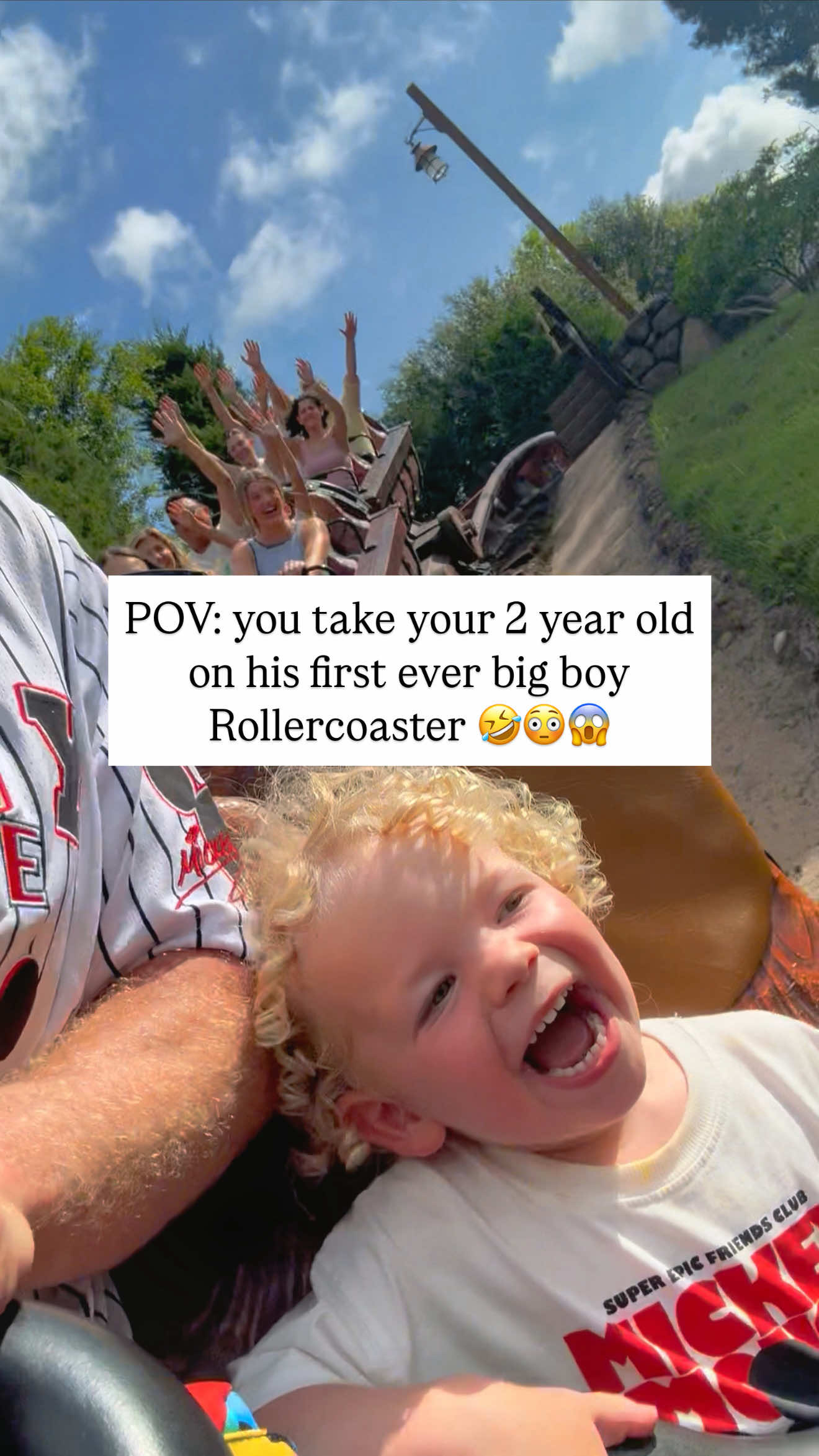 This will play on repeat in my mind for the rest of my life 🤣🥹 💙 We weren’t anticipating on Baby Ashton making any big rollercoasters and truthfully we were so close to actually not bringing him on this trip because we thought it’d be unmanageable and stressful but seeing his reaction was the best reminder that travelling with little kids is 100% worth it 🥹🙏  p.s. the ride was Seven Dwarfs Mine Train. It was absolutely epic!!! #Disney #Parents #2yearold #rollercoaster #parenting #parentinglife #fyp #travellingwithkids #momlife #boymom 