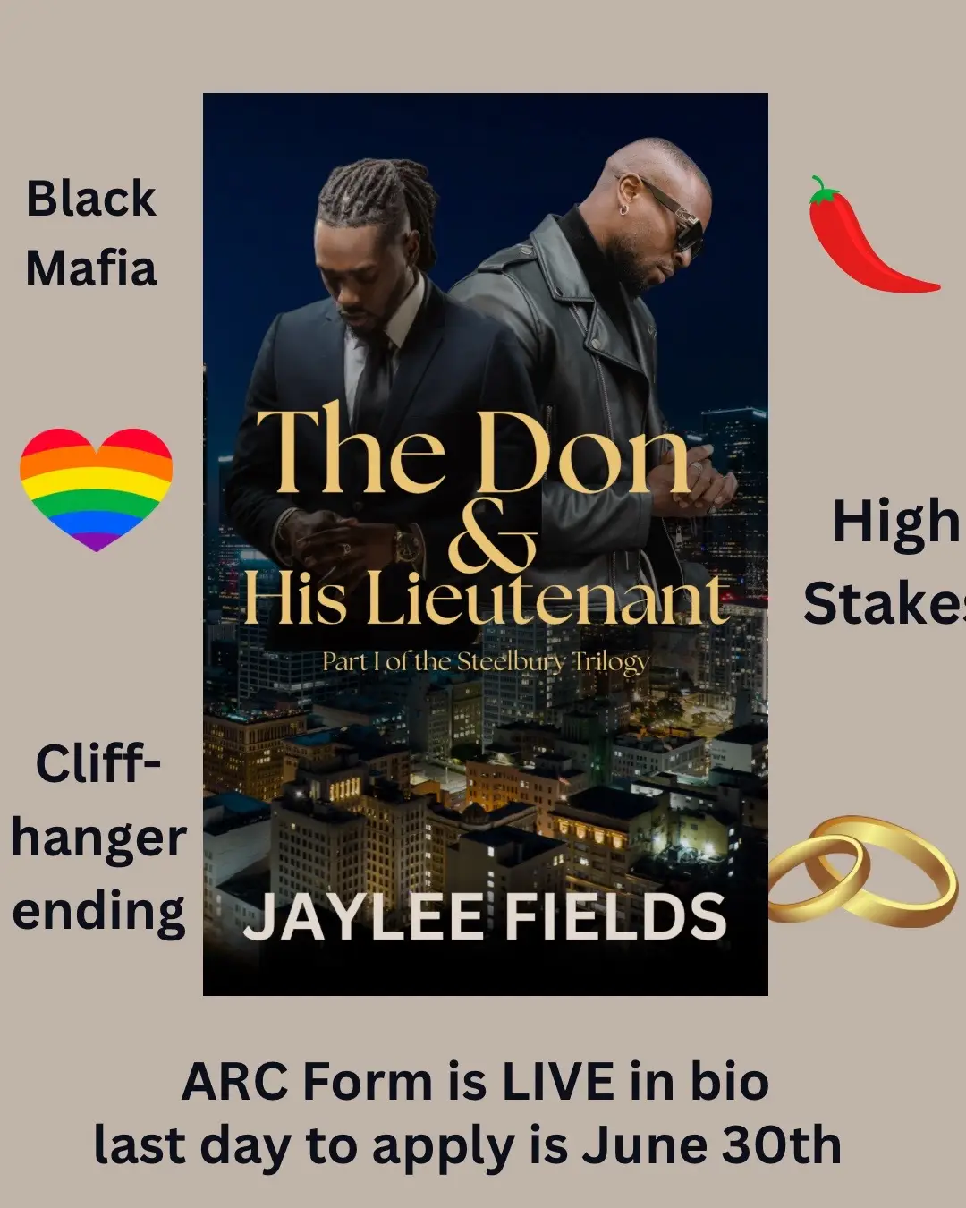 Reece and Thomas are here for the first installment of this triology and I am SUPER EXCITED OMG!!! After over a year the first offical novels of this wild series is gonna be hitting your kindles soon folks! Be sure to sign up for my newsletter in my link tree for all the release details!!! #arcreaderswanted for #TDAHLSeries so apply today in my link tree!  If you are looking for a #blackqueerromance to add to your #PrideTBR be sure to check out “My Lieutenant” which is the prequel book of the Steelbury City Universe! 