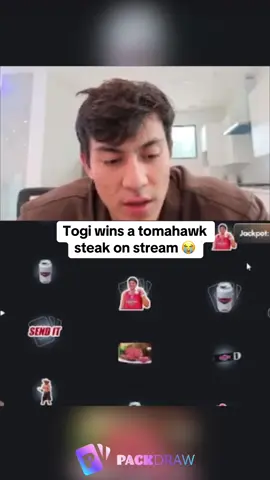 Togi wins a tomahawk steak on stream 😭 #kickstreaming #togi 