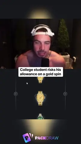 College student risks his allowance on a gold spin #kickstreaming 
