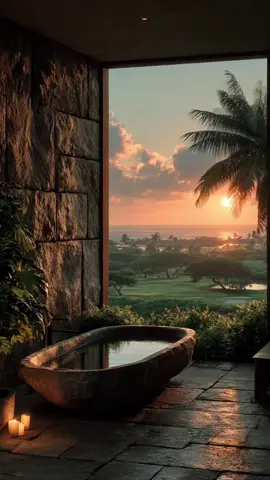 You found heaven on Earth 🌅🛁✨ Who else needs a getaway like this? 😍 #SunsetVibes  #TravelGoals #LuxuryAesthetic #SunsetLovers #TropicalEscape #BathGoals #Wanderlust #IslandVibes #PeacefulPlaces #RelaxAndUnwind #RoomWithAView #ParadiseFound #ViralVideo #tiktoktravel  #holiday  #vacation  #travel 