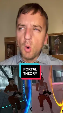 Replying to @Joe keep in mind this is just a fun theory. Real ones know it’s actually a game about selling shower curtains 😳 #portals #theory #videogames #fyp #portal2 #portal #valve 