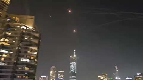 JUST IN| Iran launched dozens of ballistic missiles in retaliation against Israel, and five to seven of them landed in Tel Aviv area late Friday. The IDF reported that a second Iranian missile salvo had been fired and was in route to Israel. As the nation prepares for a huge missile and drone attack, the military issued a critical warning throughout the country. #telaviv #israel #israel🇮🇱  #iran  #iranian  #iraniantiktok  #videoviral 