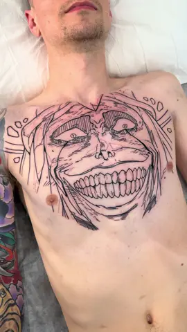 Linework done for this #SoloLeveling Chest piece 👀 #sololeveling #statueofgod #animetattoo #tattooartist #animeink #sololevelingedit #fanart #tattoos #fyp #foryoupage #anime 