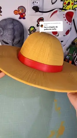 Respondendo a @lrzxkk Como fazer o chapéu de palha do Luffy de One Piece!👒 #onepiece 