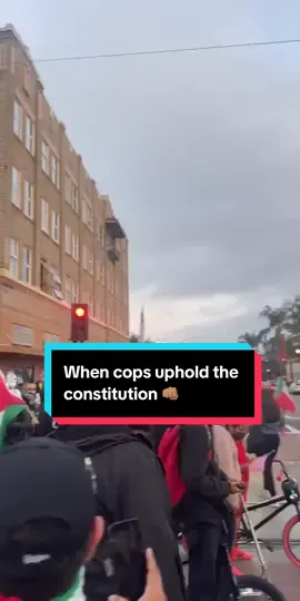 When cops uphold the constitution ✊🏽 friendly protest 6/11 Downtown Santa Ana law enforcement let us through and leave 👊🏽 #protest #oc #santaana #fyp #parati 