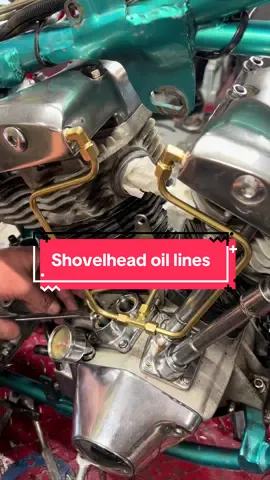 Installing old stf shovelhead oil lines.  #motorcycle #harleydavidson #shovelhead #panhead #biketok #vintageharleydavidson #fyp #bikelife #harleylife #foryoupage #rider #foryoupage #choppershit #choppers #sportster #harleylifestyle #fypシ゚viral 