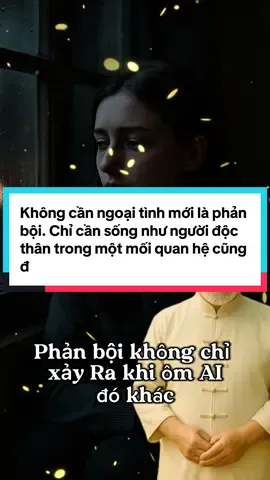 Không cần ngoại tình mới là phản bội. Chỉ cần sống như người độc thân trong một mối quan hệ, cũng đã là phản bội rồi. #TamAnMoiNgay #TinhYeuVaLongTin #PhanBoiLangLe #SuChungThuyThatSu #TikTokTamSu #ChuaLanhNoiTam