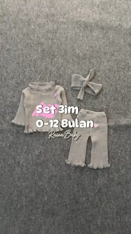 Set 3in1 Bayi Perempuan 0-12 Bulan / 0-1 Tahun #setelannewborn #bajubayi #setelanbayi 