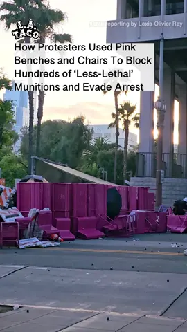 How Protesters Used Pink Benches and Chairs To Block Hundreds of ‘Less-Lethal’ Munitions and Evade Arrest  Reporting from the frontlines ~ @shoton35mm 