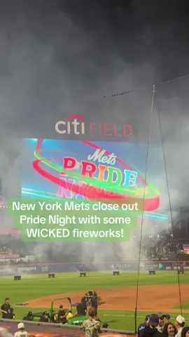 Happy Pride Night @New York Mets! #defyinggravity #wicked #mets #Pride #fyp #fireworks