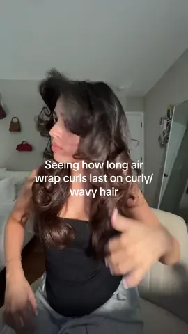 Blowing it out straight then going in with the air wrap is the worst #hairrollers #hairtok #relatable #realistic #hairtransformation #hairstyle #blowout #curls 