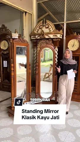 Standing Mirror Klasik Ukiran Kayu Jati #standingmirror #cerminfullbody #cerminkayu #cerminukir #cerminberdirimurah 