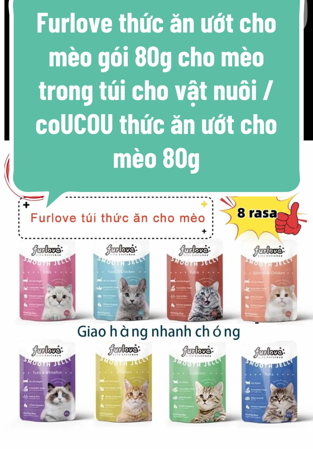 Furlove thức ăn ướt cho mèo gói 80g cho mèo trong túi cho vật nuôi / coUCOU thức ăn ướt cho mèo gói 85g #FURLOVE #COUCOU #Thứcănchomèo #patemèo #patemeo #mèo #foodcat #cat #anh2taphoa 