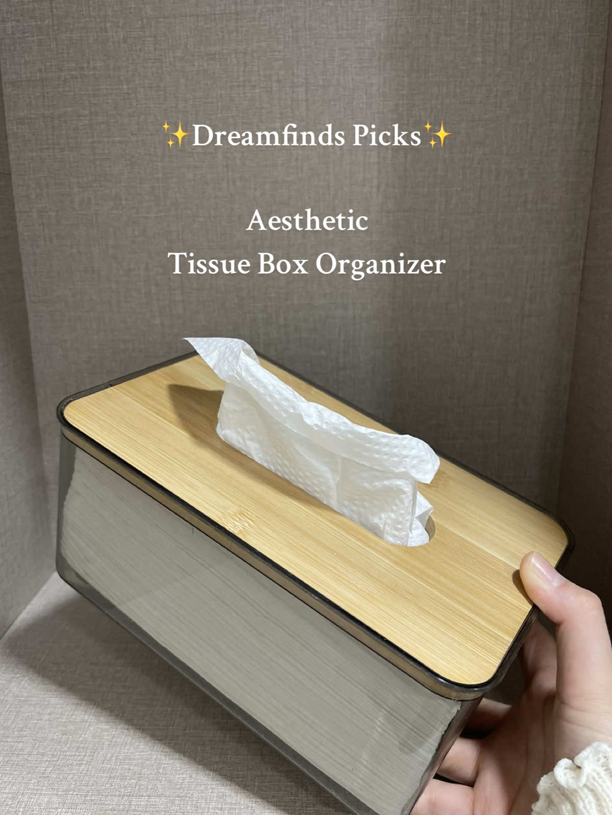 💫 Hi Dreamies! Sharing this minimalist tissue box organizer with transparent design and Nordic wood cover. Fits perfectly in bedrooms, bathrooms, living rooms, or offices.  ✨Check it out in my yellow basket! ✨Follow for more Dreamfinds Picks Thank you  #tissuebox #aesthetictissueholder #tissue #organize #homeessentials #homedecor #creatorsearchinsights 
