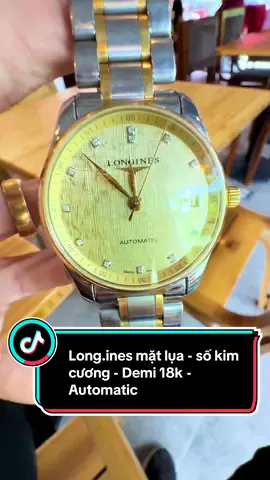 Long.ines mặt lụa - số kim cương - Demi 18k - Automatic #donghominhtrieu #donghochinhhang #thumuadonghocu #dongholuxury #thumuadongho 