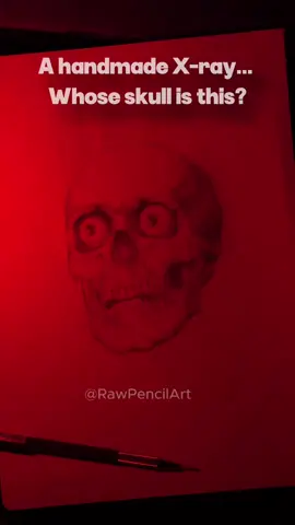 A Handmade X-ray… Whose Skull is This?  #anatomydrawing #pencildrawing #pencilart #drawing #howtodraw #drawingtutorial #art #ironman 