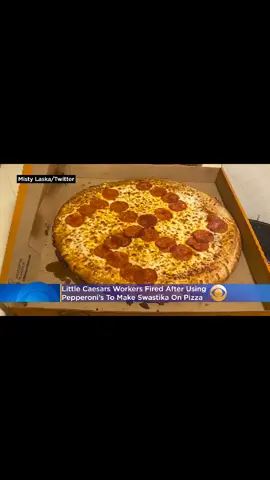 Little Caesars really put a swastika pepperoni on a pizza is weird.  but to find this this is crazy and they say they don't discriminate.#littlecaesars #discriminacion #discriminationawareness #fyp #tiktok #viral #swastikasymbol #pepperoni #explorepage #foryou #trending #pizza #badmanagement #workplace 