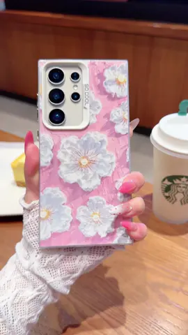 Girl pink oil painting full screen flower phone case, matte feel anti-drop dan non-slip, cocok untuk berbagai model ponsel ~#ins #case #flowershower