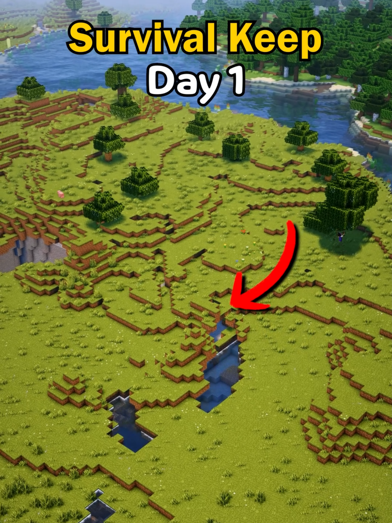 Minecraft Ultimate Survival Keep Day 1 ⚒ #minecraft #minecraftbuilds #minecrafttutorial #fyp