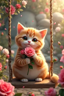 #PixVerse #gattiditiktok #aicats #cuori #rosa 