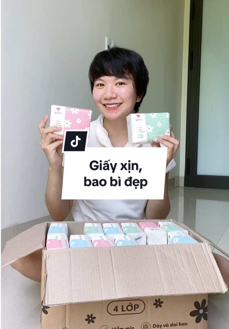 Giấy ăn Gumi bao bì đẹp mà chất lượng ghê #nguyettoctem #giayangumi 
