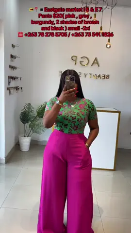 These True To You Pants feature a back elastic and side pockets closure. The design is universally flattering and perfect for a professional or dressy look. The pants offer a secure back closure and an effortlessly stylish look. 🟤pants •$20.00usd 🟤we have 4 colors in store  🟤small -2xl ☎️+263 73 541 1826( call or send WhatsApp messages) #viralvideos #viral #OOTD #fypシ #zim #pants #zimtiktokers #fashionbloggerstyle #viralvideos #fypシ #zimtiktokers