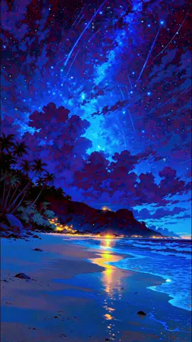 하늘의 별과 파도와 바다야, 나와 함께해 #relax #sleep #calm #sea #sky #night 