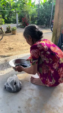 Đây là.bà nội tụi.nhỏ,thương lắm,mỗi lần về là đem đủ thứ ra cho,hôm.nay về,má đem đậu đen ra biểu đem về nấu chè mà.mọt nó ăn trong đó nên.má ngồi sàn cho sạch vậy nè🥰#sốngtichcucmoingay💪💪☘️ #ilovetiktok #xuhuong 