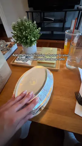 I saw a TikTok of this girl adding honey on her bowl in 2019 and I've never gone back    #chipolte #honey #fyp #bowl 